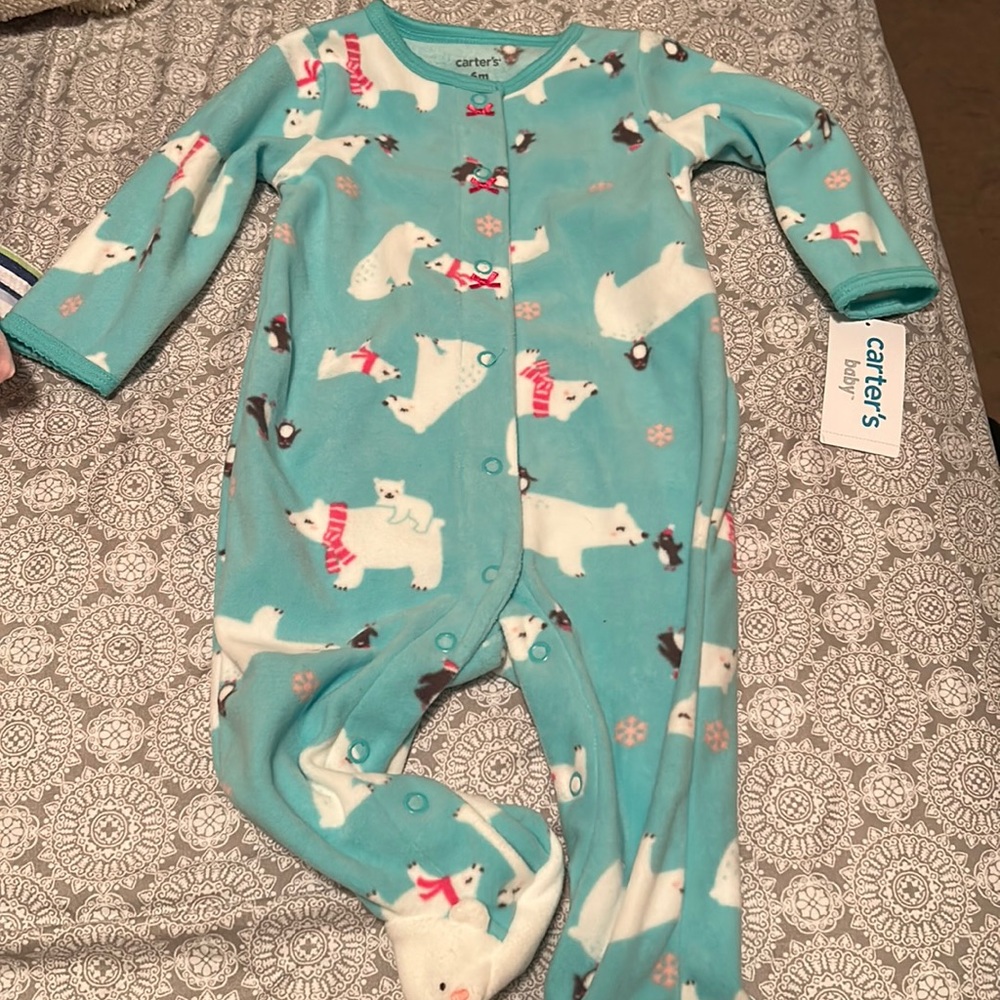 Baby girl footsie pjs
